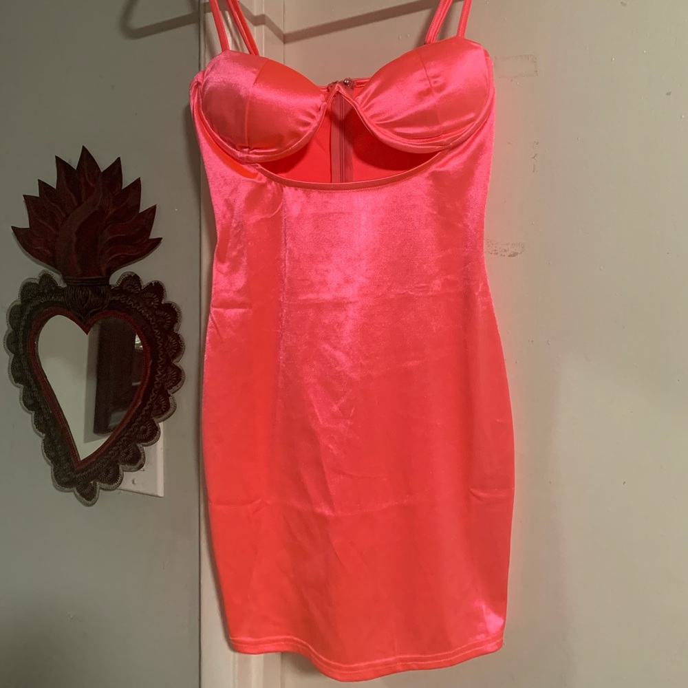 Hot pink mini dress. Never been worn.
